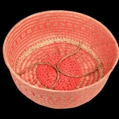 Large seagrass belly basket - Coral
