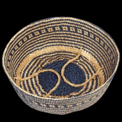 Large seagrass belly basket - Navy blue