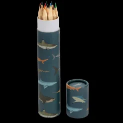 Long tube of colouring pencils - Sharks