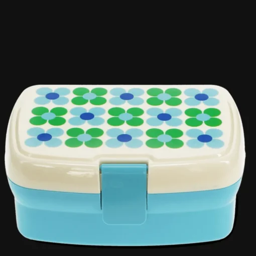 Lunch box with tray - Blue and green Daisy