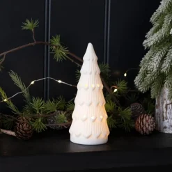 Matt ceramic LED decoration - Small Christmas tree