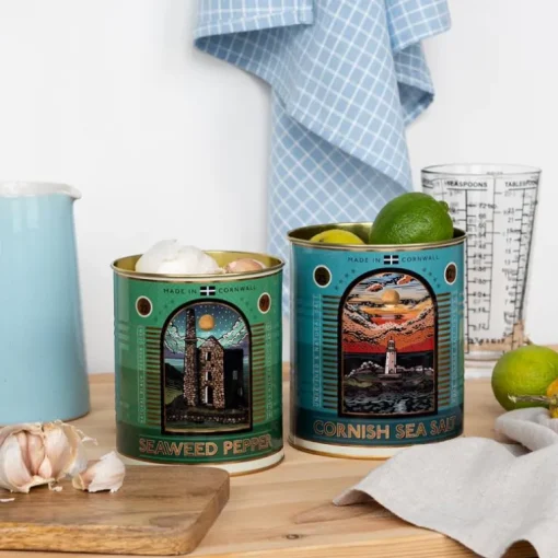 Medium storage tins (set of 2) - Cornish salt and pepper