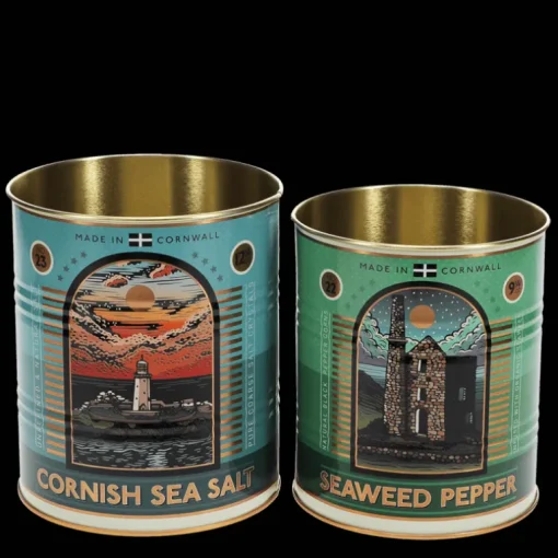 Medium storage tins (set of 2) - Cornish salt and pepper