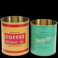 Medium storage tins (set of 2) - Vintage coffee