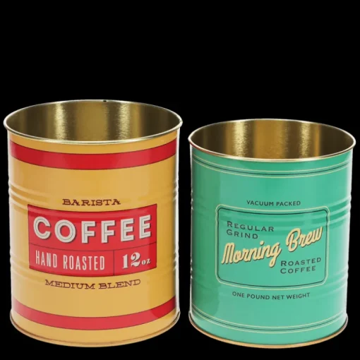 Medium storage tins (set of 2) - Vintage coffee