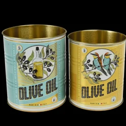 Medium storage tins (set of 2) - OLIVE OIL