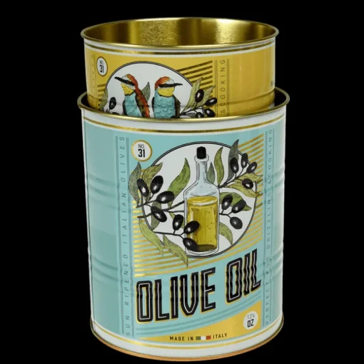 Medium storage tins (set of 2) - OLIVE OIL