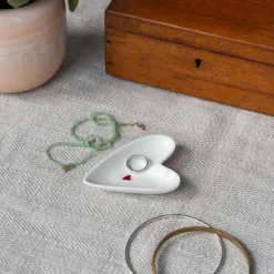 Mini glossy ceramic trinket dish - Heart
