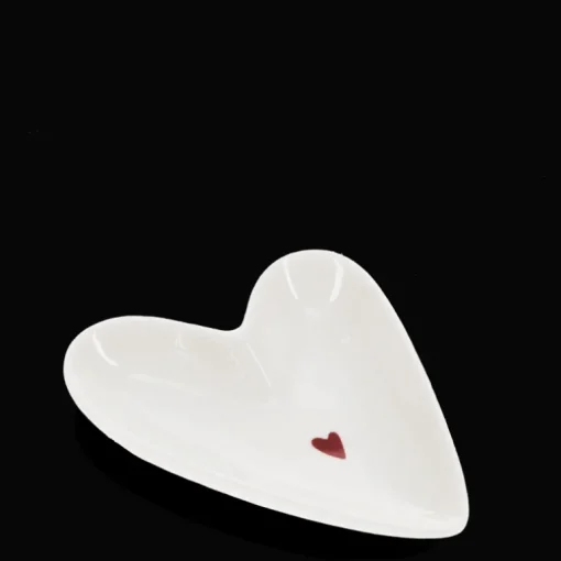 Mini glossy ceramic trinket dish - Heart