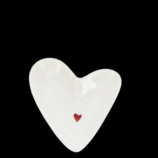 Mini glossy ceramic trinket dish - Heart