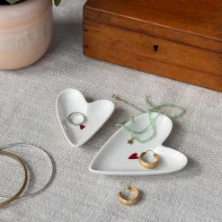 Mini glossy ceramic trinket dish - Heart