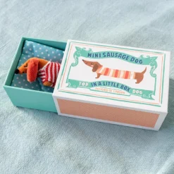 Mini sausage dog in a little box - Sausage Dog soft toy