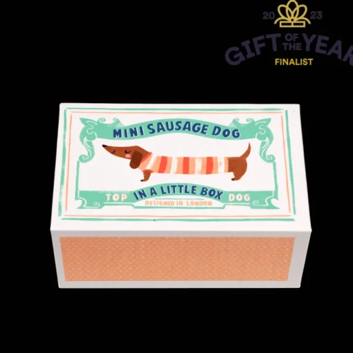 Mini sausage dog in a little box - Sausage Dog soft toy