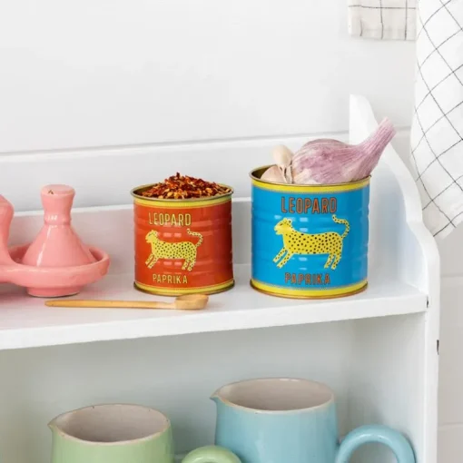 Mini storage tins (set of 2) - LEOPARD