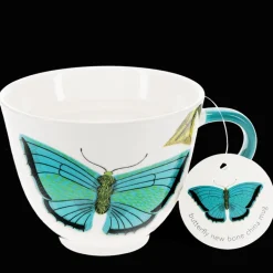 New bone china mug 550ml - Butterfly