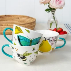 New bone china mug 550ml - Butterfly