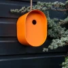 Oval bamboo fibre birdhouse - Orange
