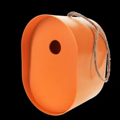 Oval bamboo fibre birdhouse - Orange