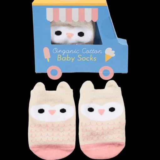 Pair of baby socks - Pink owl