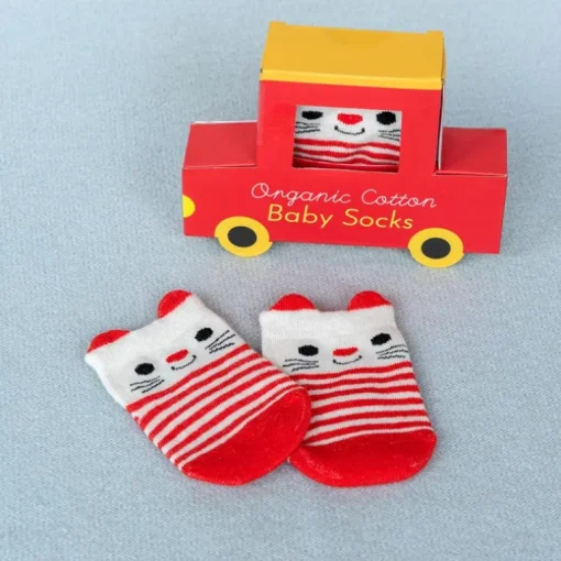 Pair of baby socks - Red cat