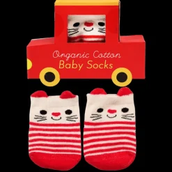 Pair of baby socks - Red cat