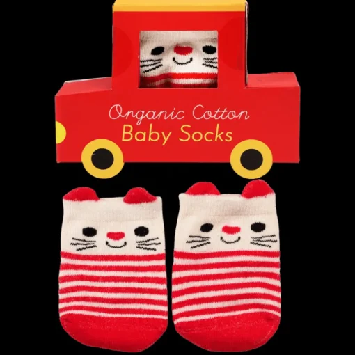 Pair of baby socks - Red cat