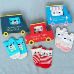 Pair of baby socks - Red cat