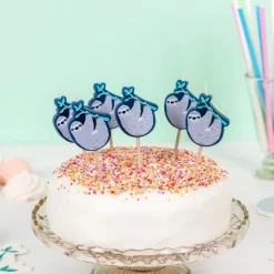 Party cake candles (set of 6) - Sydney the Sloth