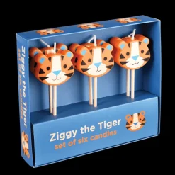 Party cake candles (set of 6) - Ziggy the Tiger