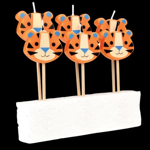 Party cake candles (set of 6) - Ziggy the Tiger