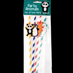 Party straws (pack of 4) - Party Animals