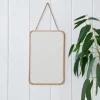 Rectangular hanging mirror (29cm x 19cm) - Gold tone
