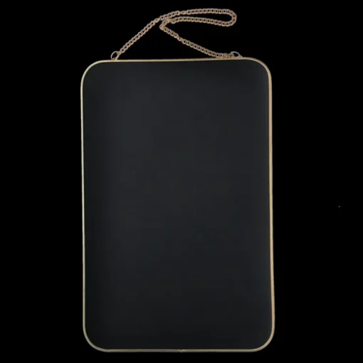 Rectangular hanging mirror (29cm x 19cm) - Gold tone