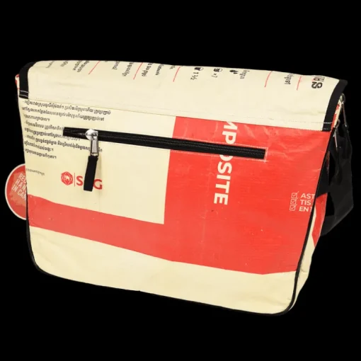 Recycled cement bag courier satchel