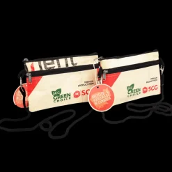 Recycled cement bag travel pouch