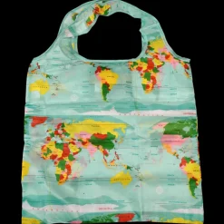 Recycled foldaway shopper bag - World Map