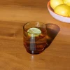 Retro ribbed glass tumbler 325ml - Amber