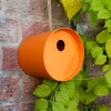 Round bamboo fibre birdhouse - Orange