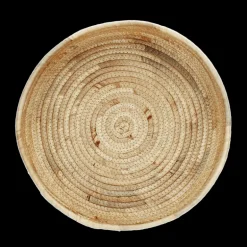 Round water hyacinth trays (set of 2)