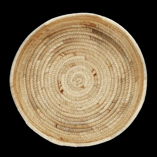 Round water hyacinth trays (set of 2)