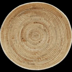 Round water hyacinth trays (set of 2)