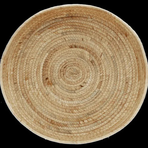 Round water hyacinth trays (set of 2)