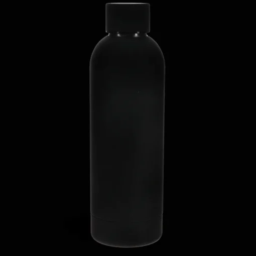 Rubber coated steel bottle 500ml - Black
