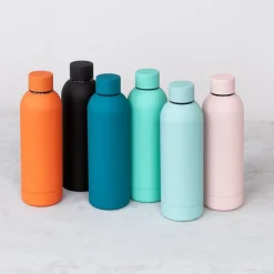 Rubber coated steel bottle 500ml - Eggshell blue