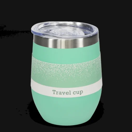 Rubber coated travel cup 350ml - Mint green