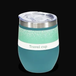 Rubber coated travel cup 350ml - Petrol blue