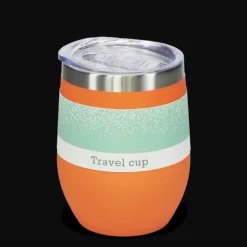 Rubber coated travel cup 350ml - Orange