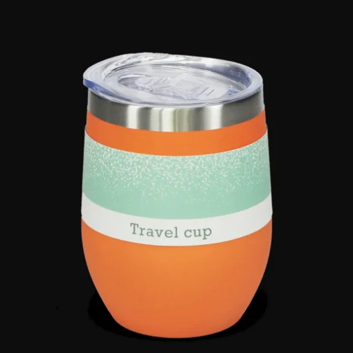 Rubber coated travel cup 350ml - Orange