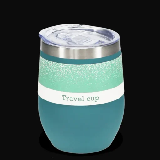 Rubber coated travel cup 350ml - Petrol blue