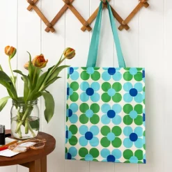 Shopping bag - Daisy blue and green